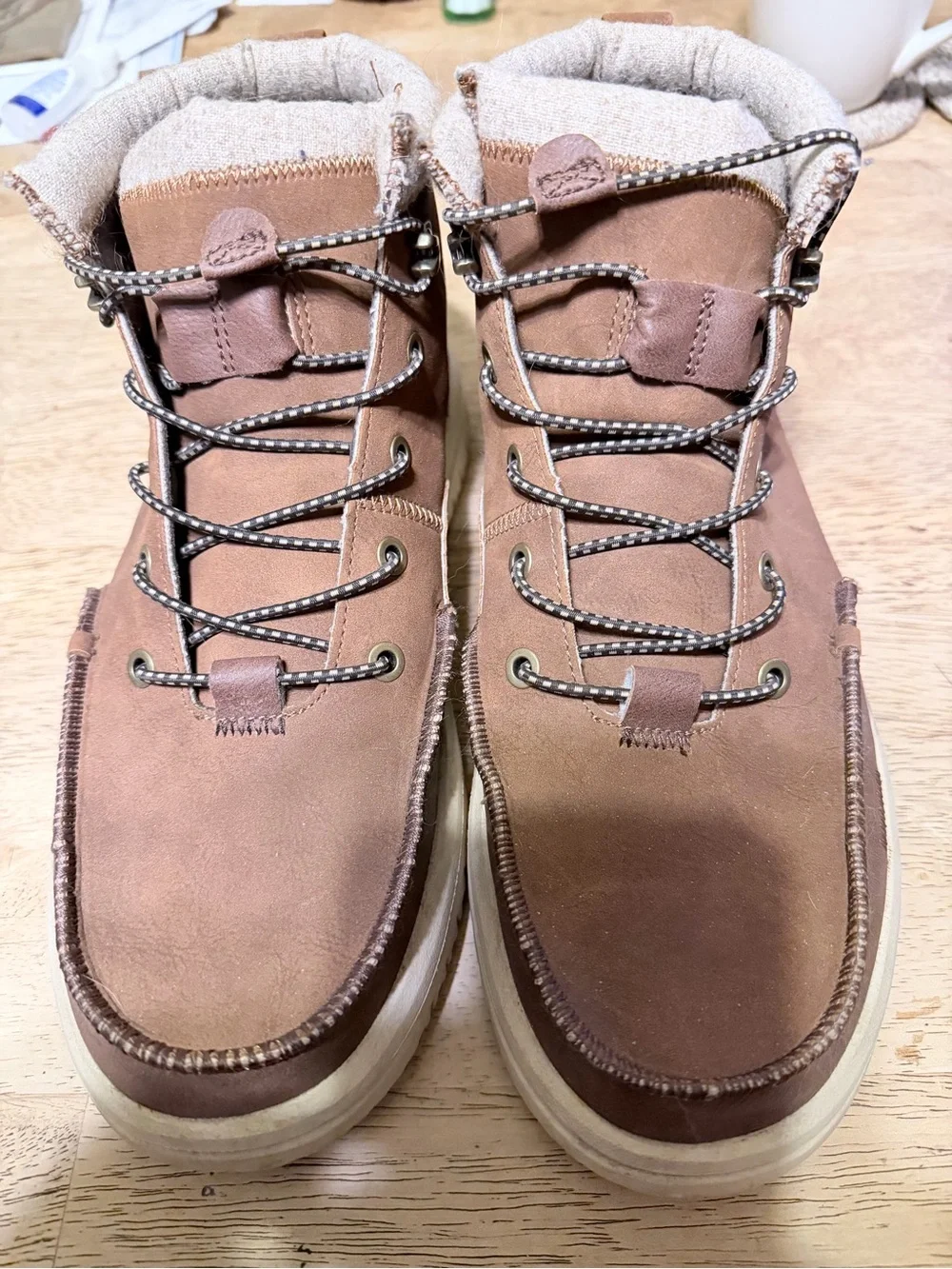 Hey Dude Men's Tan Lace-Up Casual Boots